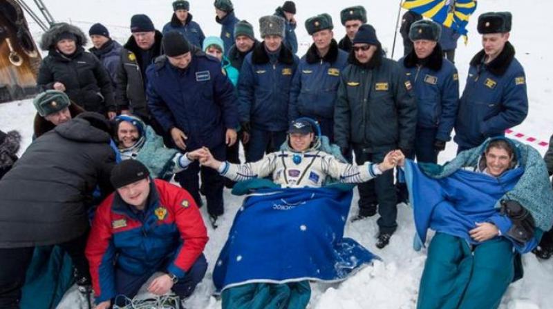 3 astronauts return to Earth from International Space Station 3 astronauts return to Earth from International Space Station