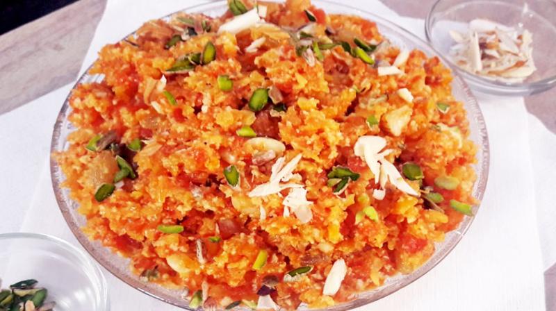 Carrot and Chikoo Halwa 