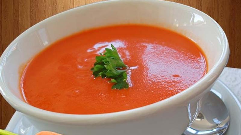 Carrot and tomato soup is beneficial for health Carrot and tomato soup is beneficial for health