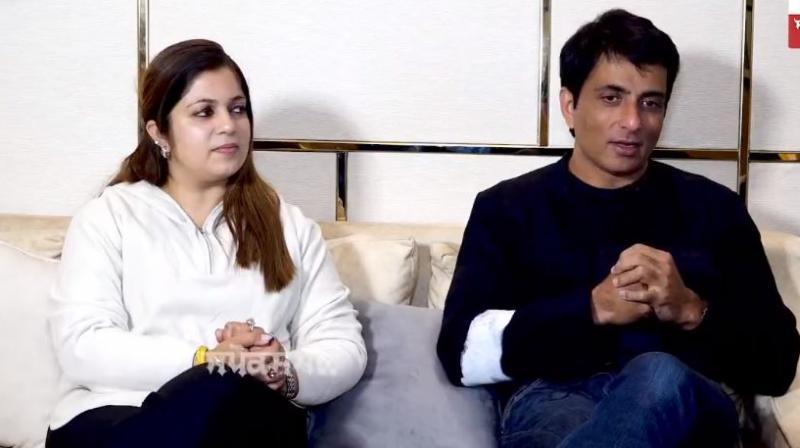 Malvika Sood and Sonu Sood Malvika Sood and Sonu Sood