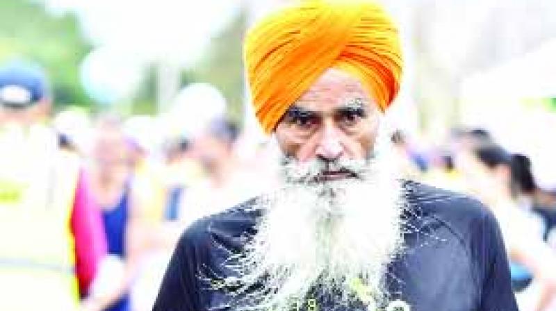 79-year-old Balbir Singh Basra ran for the 10th time in the marathon