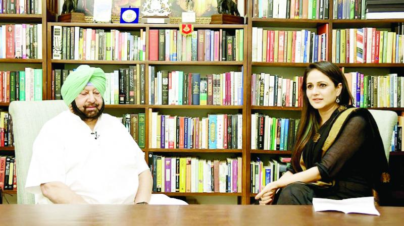 Assistant Editor Nimrat Kaur Talking to Chief Minister Capt Amarinder Singh Assistant Editor Nimrat Kaur Talking to Chief Minister Capt Amarinder Singh