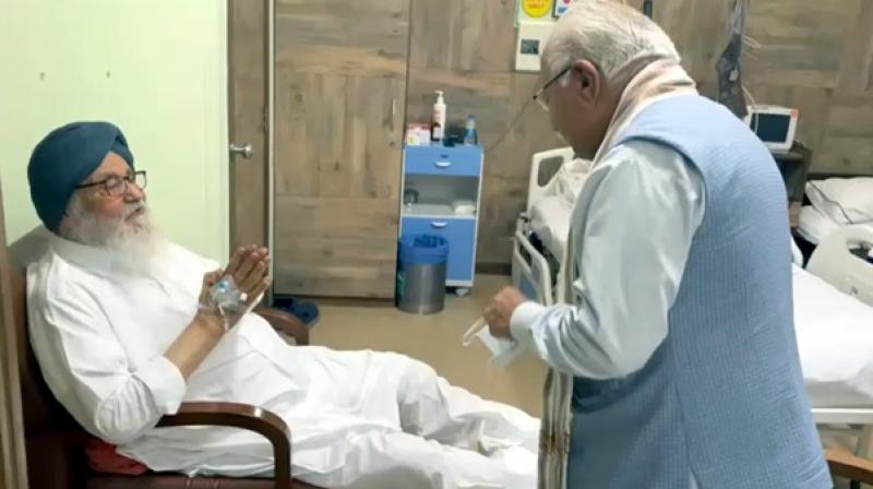 Manohar Lal Khattar Met Prakash Singh Badal Manohar Lal Khattar Met Prakash Singh Badal