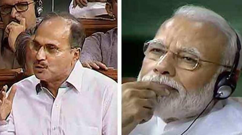 Adhir Ranjan Chowdhury and PM Modi