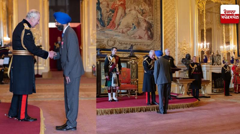 Charan Sekhon MBE receives honour from HRH King Charles III