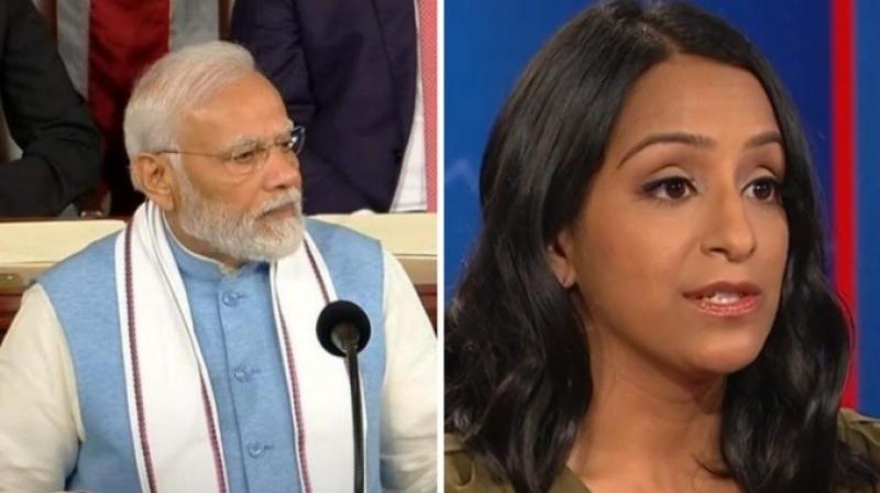 The Muslim American journalist who asked Prime Minister Modi a question was condemned on social media The Muslim American journalist who asked Prime Minister Modi a question was condemned on social media