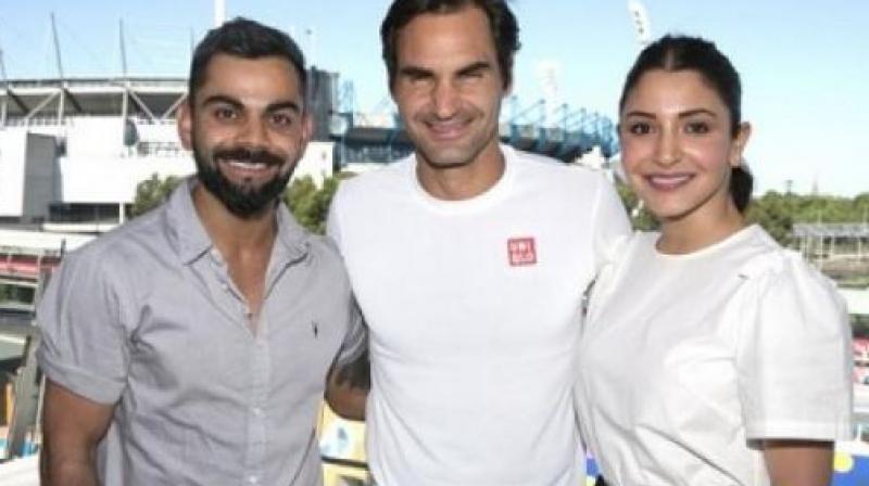 Federer with Virat and Anushka Federer with Virat and Anushka