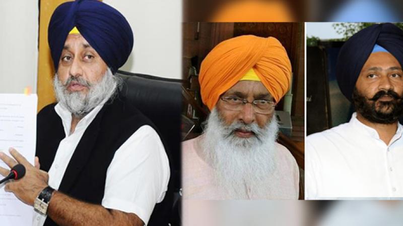 Sukhbir badal, Sukhdev Dhindsa and Parminder Dhindsa Sukhbir badal, Sukhdev Dhindsa and Parminder Dhindsa