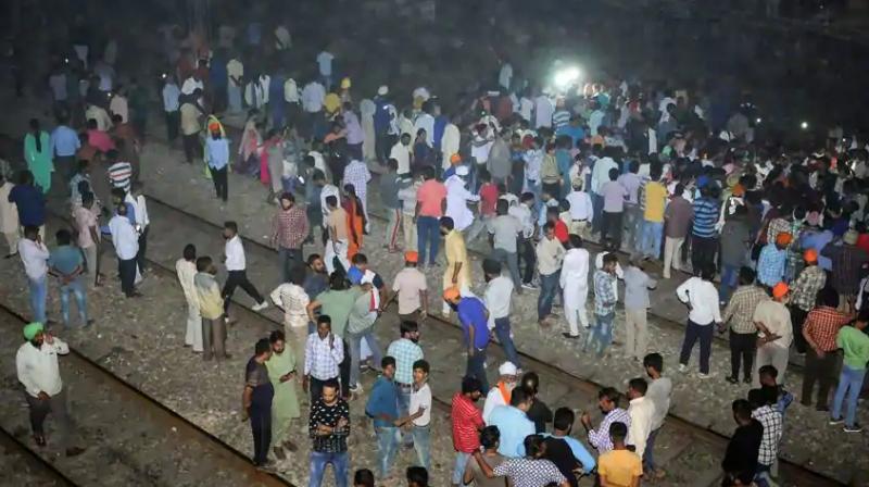 People were standing on Amritsar-Delhi railway route People were standing on Amritsar-Delhi railway route