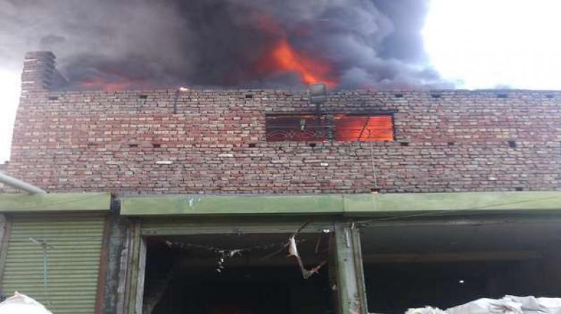 Fire breaks out at a scrap godown in Salem Tabri area of Ludhiana