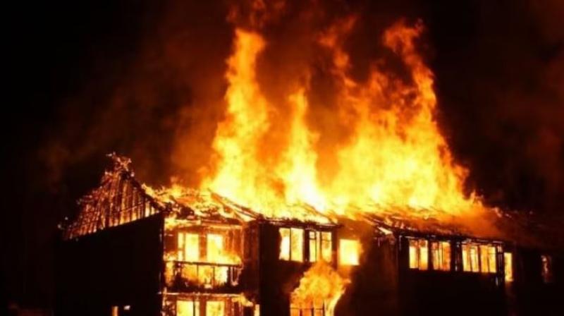 Hindu Familys houses fire Hindu Familys houses fire