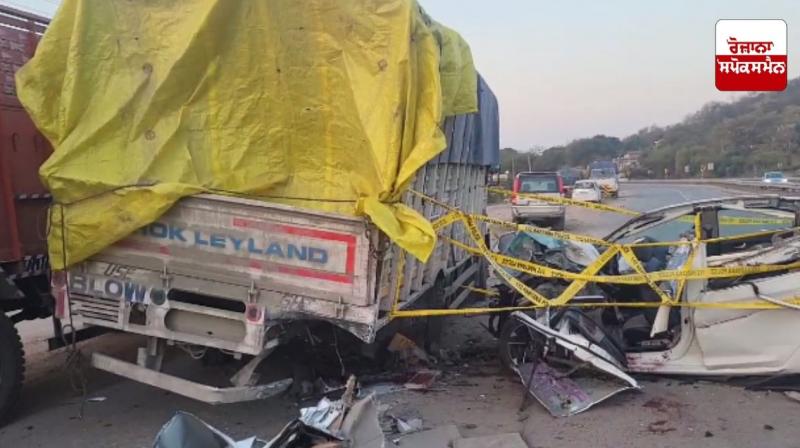 Car collides with truck parked on roadside in Panchkula, 4 killed Car collides with truck parked on roadside in Panchkula, 4 killed