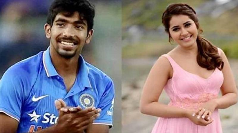 jasprit bumrah and raashi khanna 