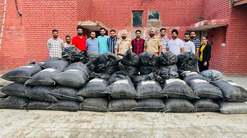 PUNJAB POLICE RECOVERS 18-QUINTALS POPPY HUSK FROM MOGA
