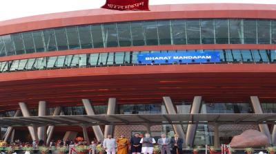PM dedicates the 'Bharat Mandapam' - International Exhibition-cum-Convention Centre (IECC) Complex to the Nation at Pragati Maidan, in New Delhi on July 26, 2023.
