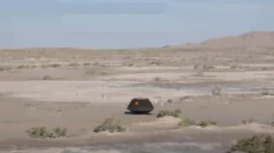 OSIRISREx capsule on the ground