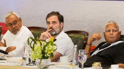 Nitish Kumar, Rahul Gandhi, Lalu Prasad Yadav.