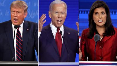 Donald Trump, Joe Biden and Nikki Haley