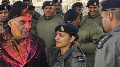 Rajnath Singh in Leh.