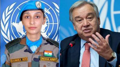 Major Radhika Sen and Antonio Guterres