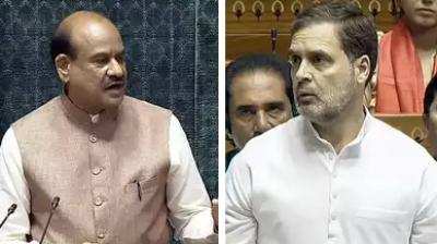 Om Birla and Rahul Gandhi.