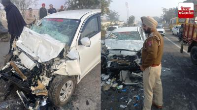 Accident between school bus and Swift car in 'Kapurthala' Latest News in Kapurthal 