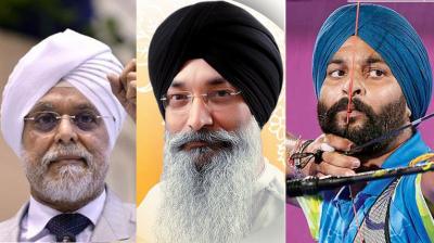 Former Chief Justice Jagdish Singh Khehar, Harjinder Singh Srinagarwale and Harvinder Singh.