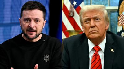 Volodymyr Zelensky and Donald Trump