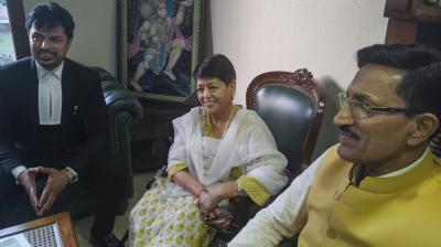 Chandigarh: Former Punjab and Haryana High Court judge Nirmal Yadav after being acquitted by a special CBI court in cash-at-judge's door case. In the sensational case, a packet containing Rs 15 lakh was allegedly wrongly delivered at the residence of Justice Nirmaljit Kaur, another sitting high court judge, on August 13, 2008. It was alleged that the cash was meant for Justice (Retd) Nirmal Yadav as a bribe to influence a property deal. (PTI Photo/Sangeeta Tiwari)