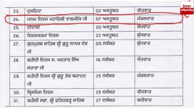 Government Holiday Declared in Punjab on Tuesday Latest News in Punjabi 