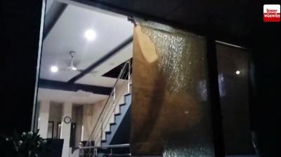 The miscreants entered the hotel and did mischief, broke the glass