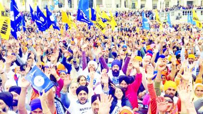 Scene of a Rally Organized in London.
