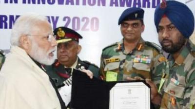 Narendra Modi with Dharamjit Singh