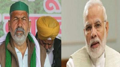 Rakesh Tikait and PM Modi