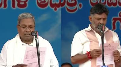 Siddaramaiah sworn in as Karnataka CM and DK Shivakumar as deputy cm