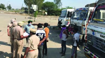  Shambhu police seized trucks carrying wheat from other states