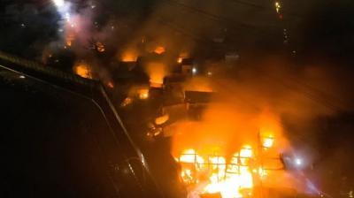 A terrible fire broke out in an oil depot in Indonesia