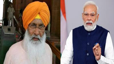 Sukhdev Singh Dhindsa and PM Modi (File Photo)