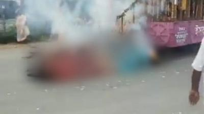 During the Rath Yatra in Tripura, the chariot caught fire due to electric wires