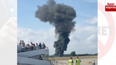 London: Plane crashes on runway outside London