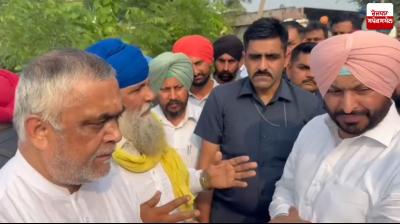 Union Minister of State Ravneet Singh Bittu visits flood-affected village Sarupwal