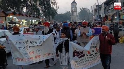 Candle march by various religious and social organizations in Zira to get justice for 13-year-old girl