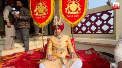 The turbaning of Kunwar Abhiudey Pratap Singh of Nabha State at Hira Mahal