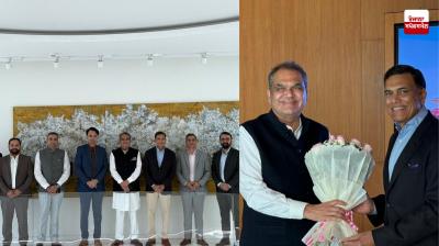 Punjab Industries Minister Sanjeev Arora meets industrialist Sajjan Jindal