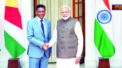 Narendra Modi And Danny Faure 