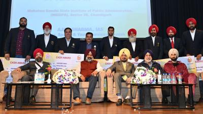 Sports Minister Pargat Singh distributed Rs 11.80 crore to players and coaches