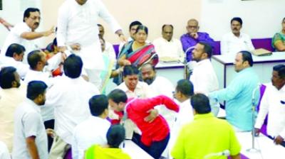 Fighting During Corporate Meeting