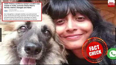 Fact check: No disha ravi is not a single mother times now news spreads fake news