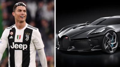 Ronaldo with Bughati car 