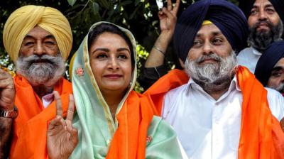 Harsimrat Kaur Badal with Sukhbir Badal